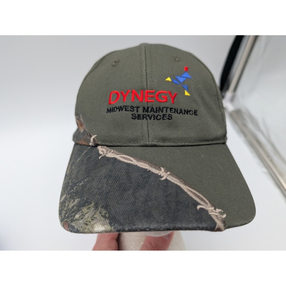 Dynegy Midwest Maintenance Services Legend Camo Barbed Wire Hat Olive Green Cap